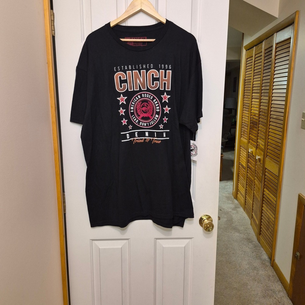 Cinch Mens Black American Rodeo Brand Graphic T-Shirt XXL NWT MTT1690513